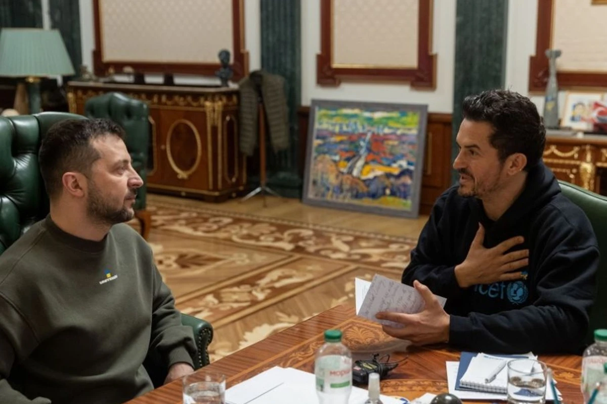 Владимир Зеленский встретился с Орландо Блумом - ВИДЕО