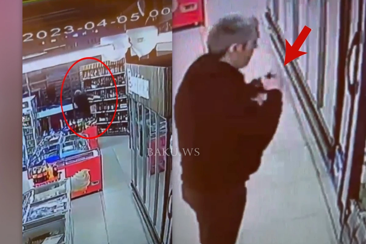Bakıda marketdən 110 manatlıq içki oğurlandı - ANBAAN VİDEO