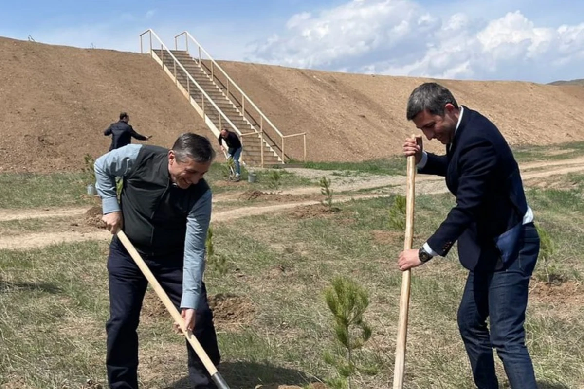 Heydər Əliyevin 100 illik yubileyi ilə əlaqədar Cəbrayılda ağacəkmə aksiyası keçirilib - FOTO