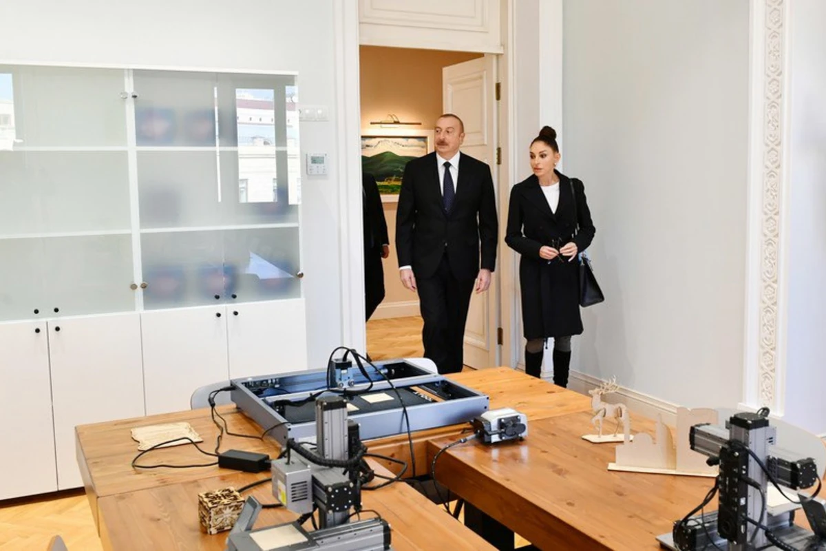 Prezident və xanımı Neftçalada yeni inşa olunan məktəbin açılışında iştirak ediblər - FOTO - YENİLƏNİB