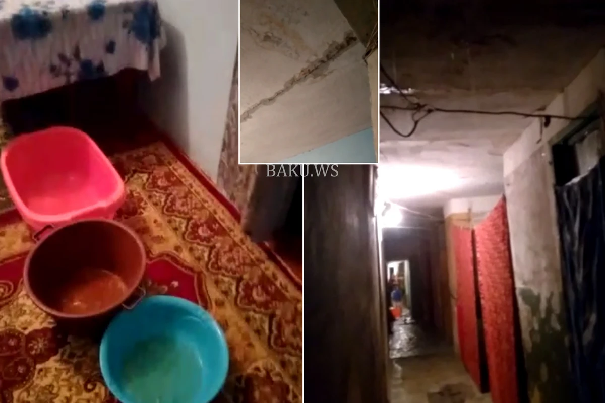 Azərbaycanda Tibb Kollecinin yataqxanasını su basdı, sakinlər çöldə qaldı - VİDEO
