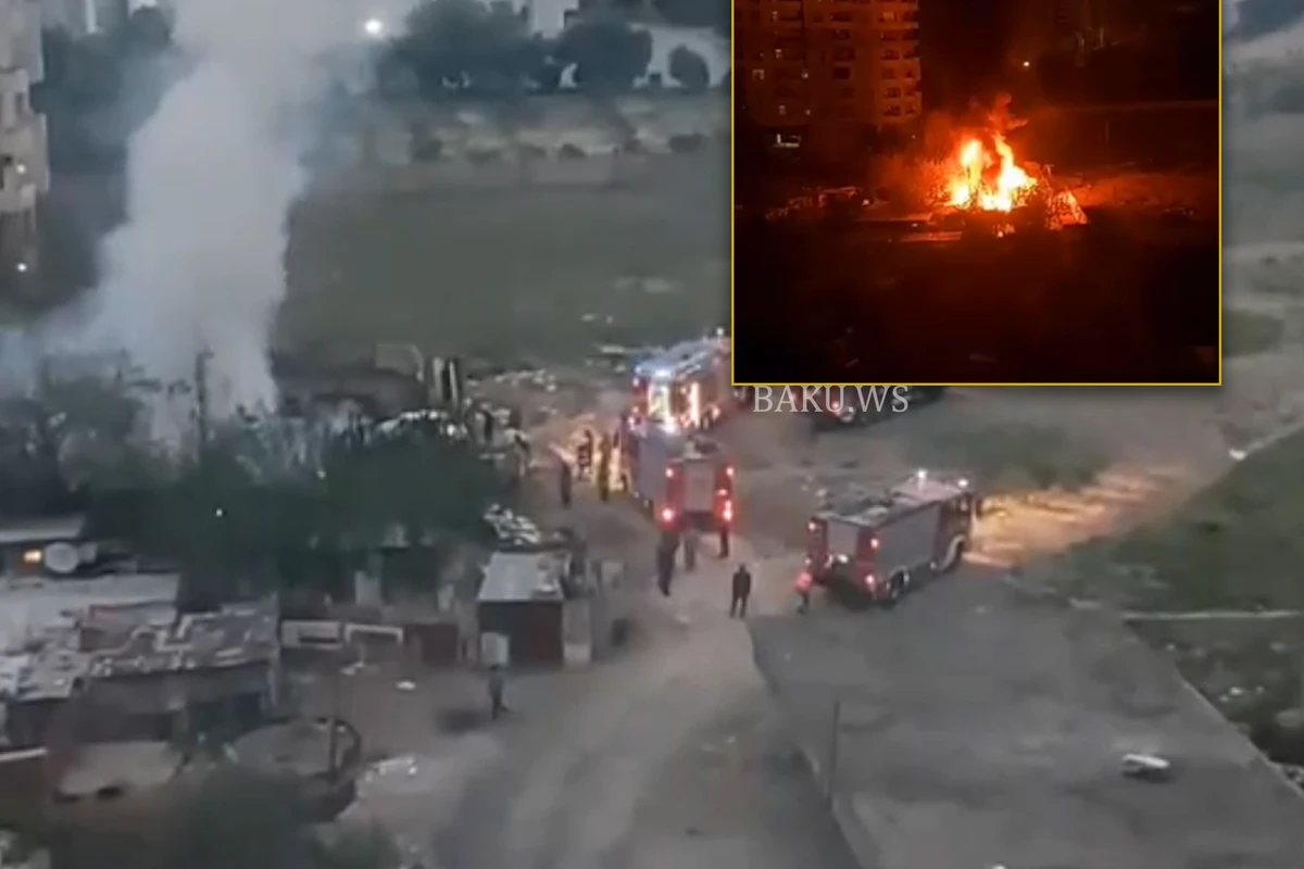 В Баку вспыхнул сильный пожар - ВИДЕО