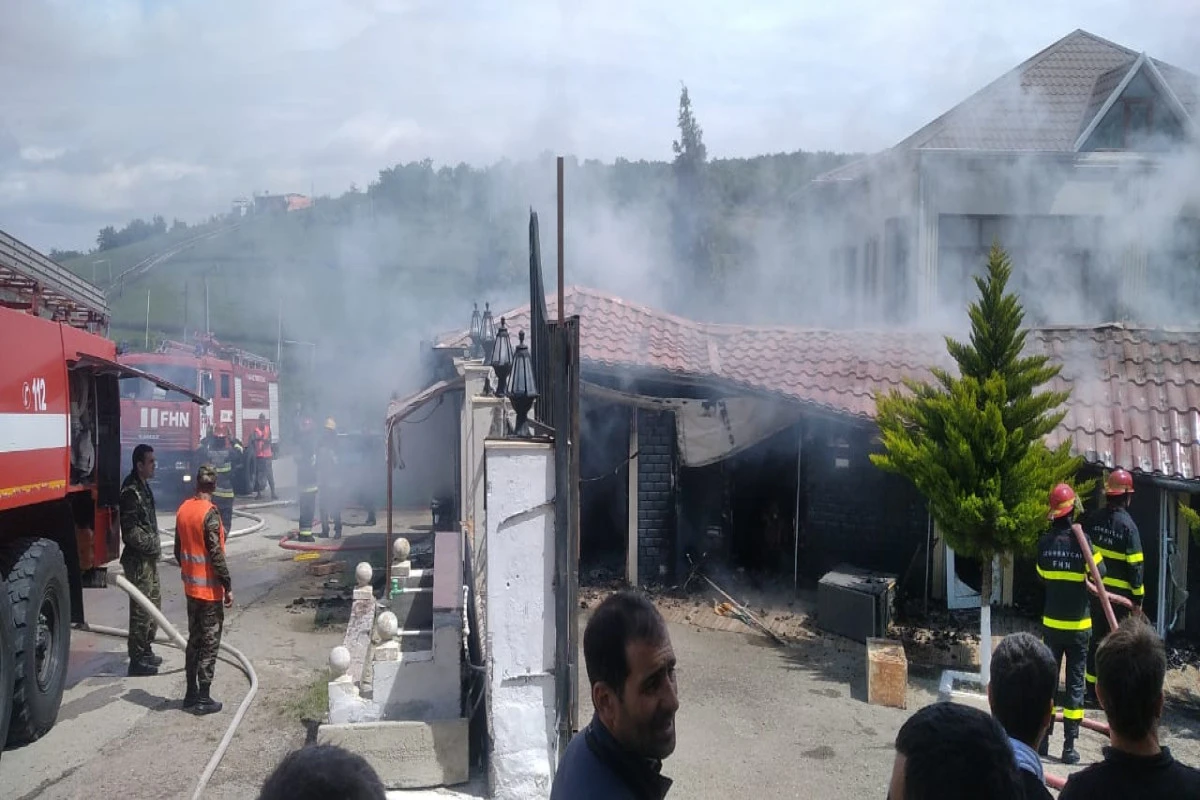 Azərbaycanda istirahət mərkəzində yanğın olub - FOTO
