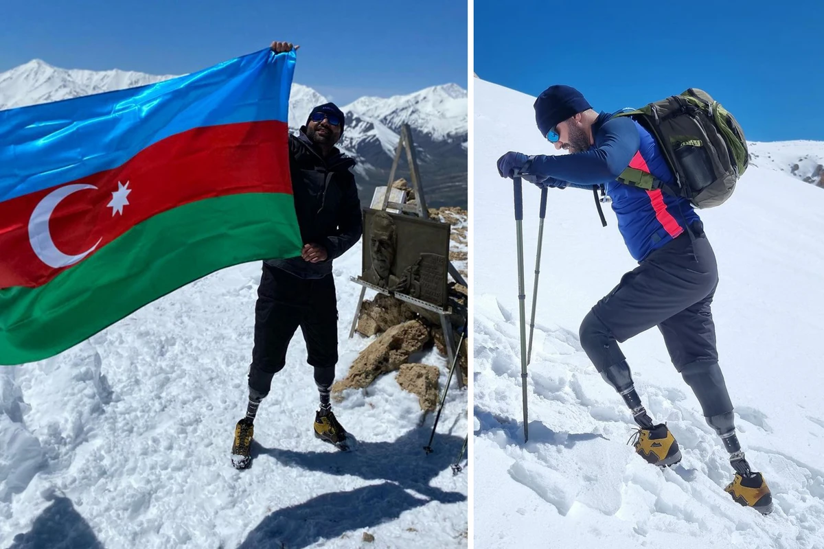 Ветеран Полад Рзаев совершил восхождение на Пик Гейдара - ВИДЕО Ветеран Полад Рзаев совершил восхождение на Пик Гейдара - ВИДЕО