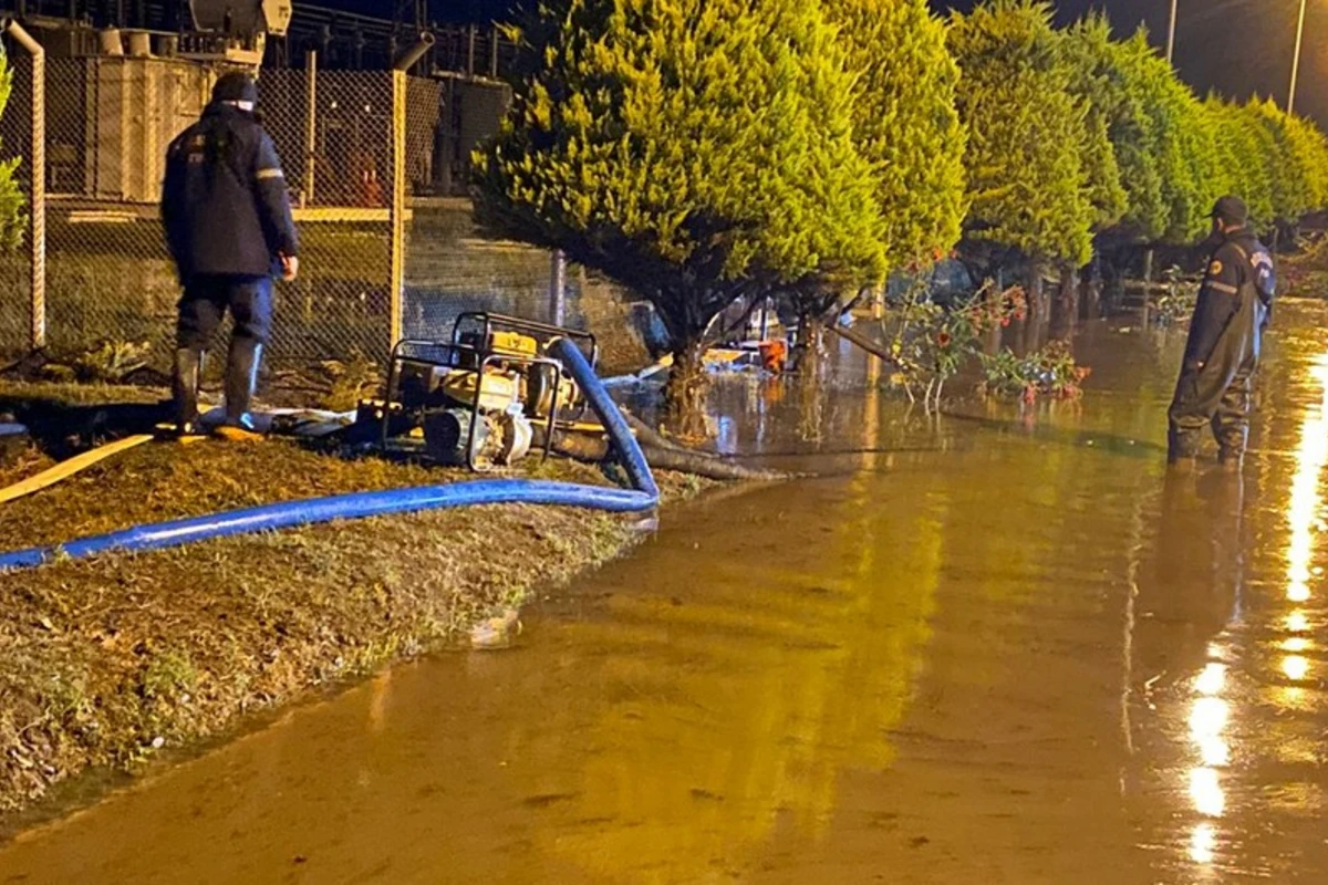 Su basmış elektrik stansiyasında son vəziyyət - FOTO/VİDEO