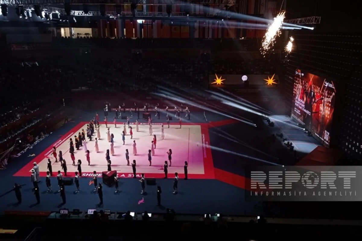 Bakıda bədii gimnastika üzrə Avropa çempionatının təntənəli açılış mərasimi olub Bakıda bədii gimnastika üzrə Avropa çempionatının təntənəli açılış mərasimi olub