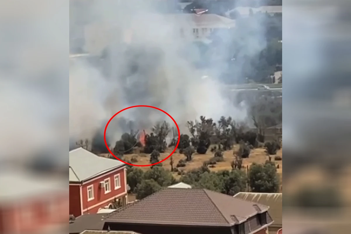Bakıda Zığ şosesinin yaxınlığındakı yanğın söndürüldü - YENİLƏNİB - VİDEO