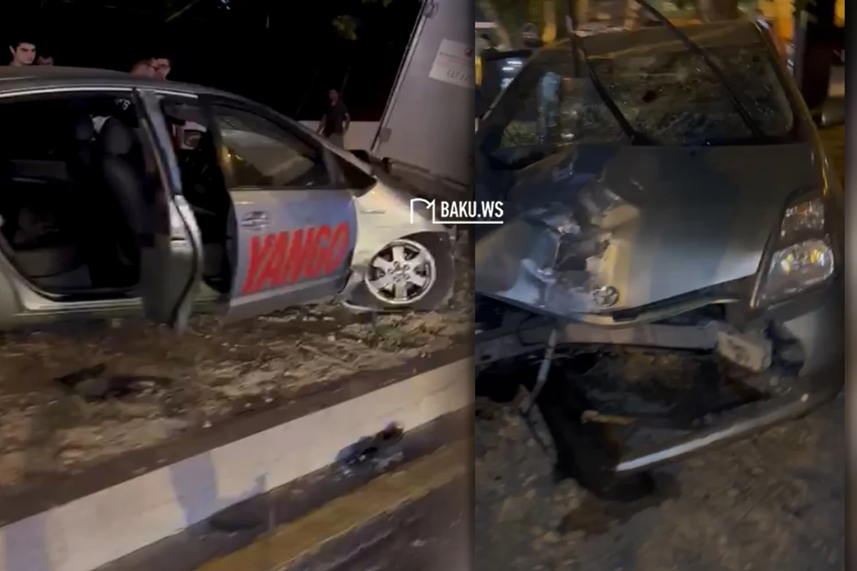 “Prius” əvvəlcə işıqfora sonra avtomobilə çırpıldı - VİDEO