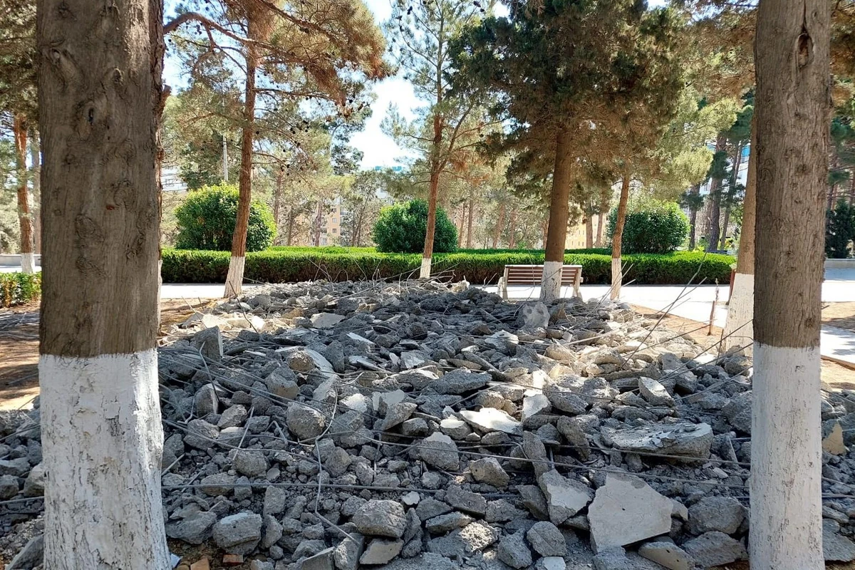 Sumqayıtda “Göyərçin” parkında qanunsuz tikintinin qarşısı alındı - FOTO/VİDEO