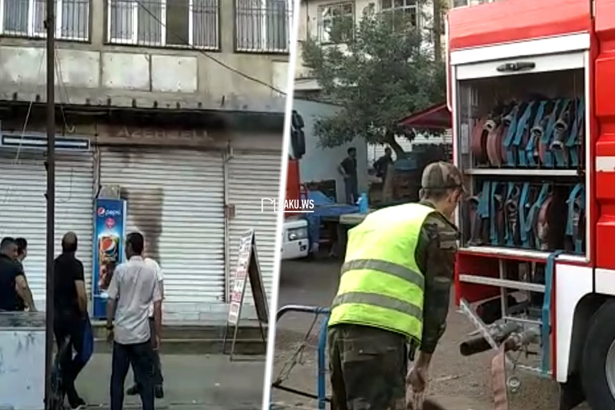 8-ci kilometr bazarında yanğın olub - VİDEO