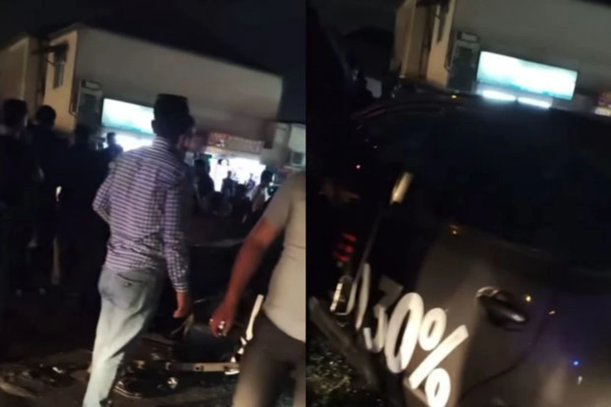 Bakıda “Prius” beton arakəsməyə çırpıldı - VİDEO