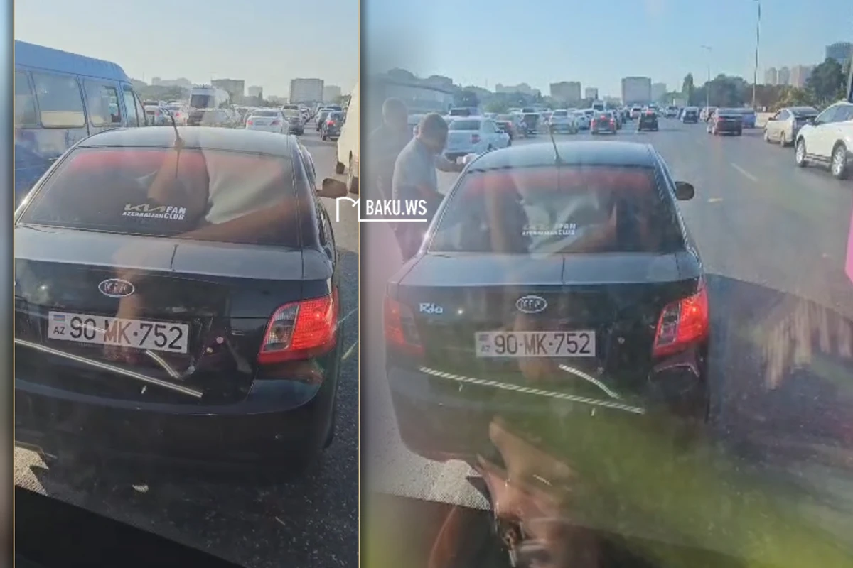В Баку неизвестный перекрыл дорогу автобусу - ОБНОВЛЕНО + ВИДЕО