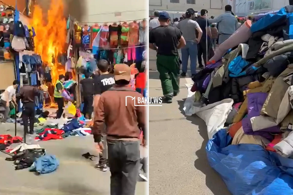 Azərbaycanlıların Sadovod bazarındakı malları belə yanaraq kül oldu - ANBAAN VİDEO