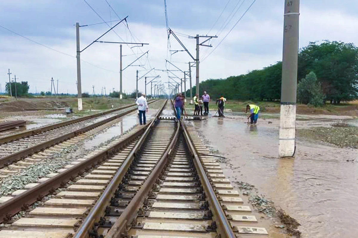 Bakı-Ağstafa dəmir yolu xəttində sel təhlükəsi yaranıb - FOTO