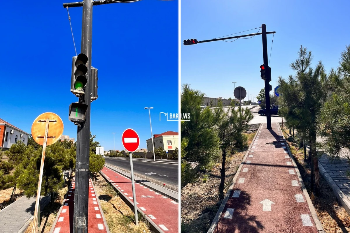 Bakıda yeni çəkilmiş velosiped yolunda SÜRPRİZ - VİDEO