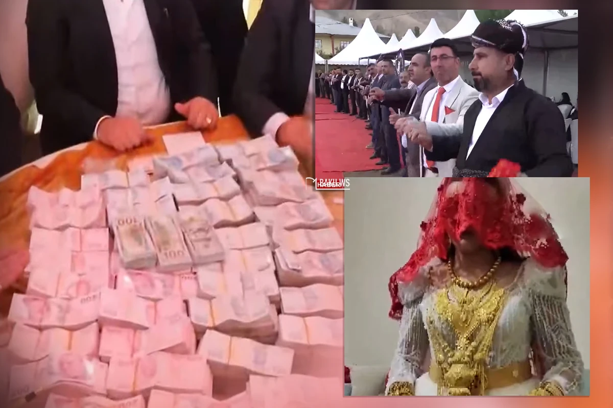 Bu toyda milyonları çamadana yığdılar, gəlinə 4 kiloqram qızıl taxdılar - VİDEO
