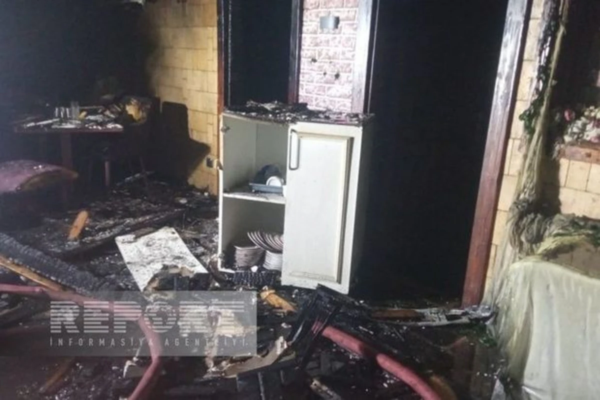 Bakıda restoranda güclü yanğın baş verib - FOTO