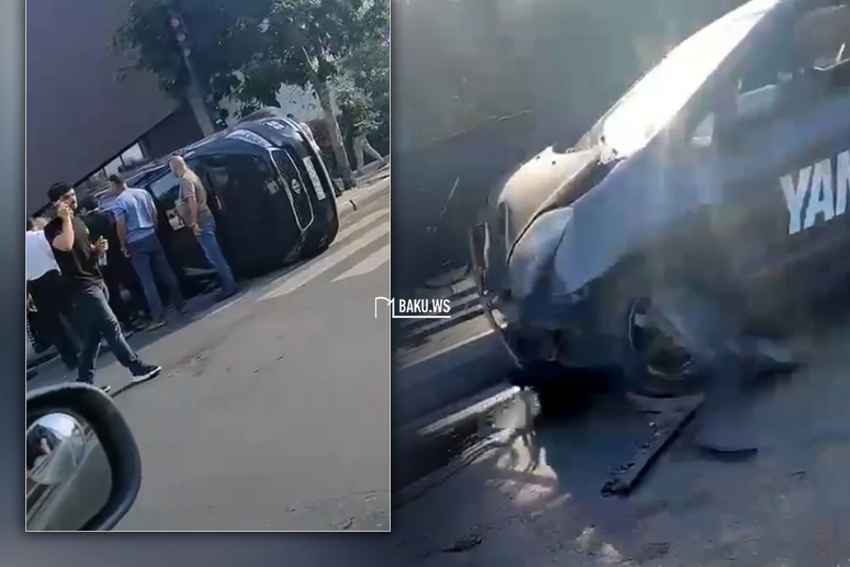 Bakıda ağır qəza - Prius KİA ilə toqquşub - VİDEO
