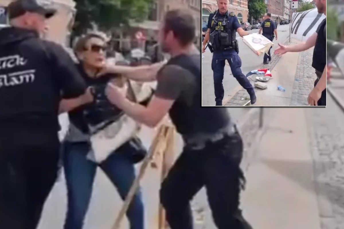 Quranın yandırılmasına qarşı çıxan qadına polisdən sərt davranış - VİDEO
