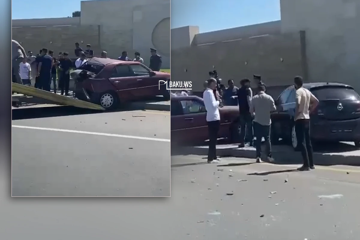 Mərdəkan yolunda QƏZA - İki maşın toqquşdu - VİDEO