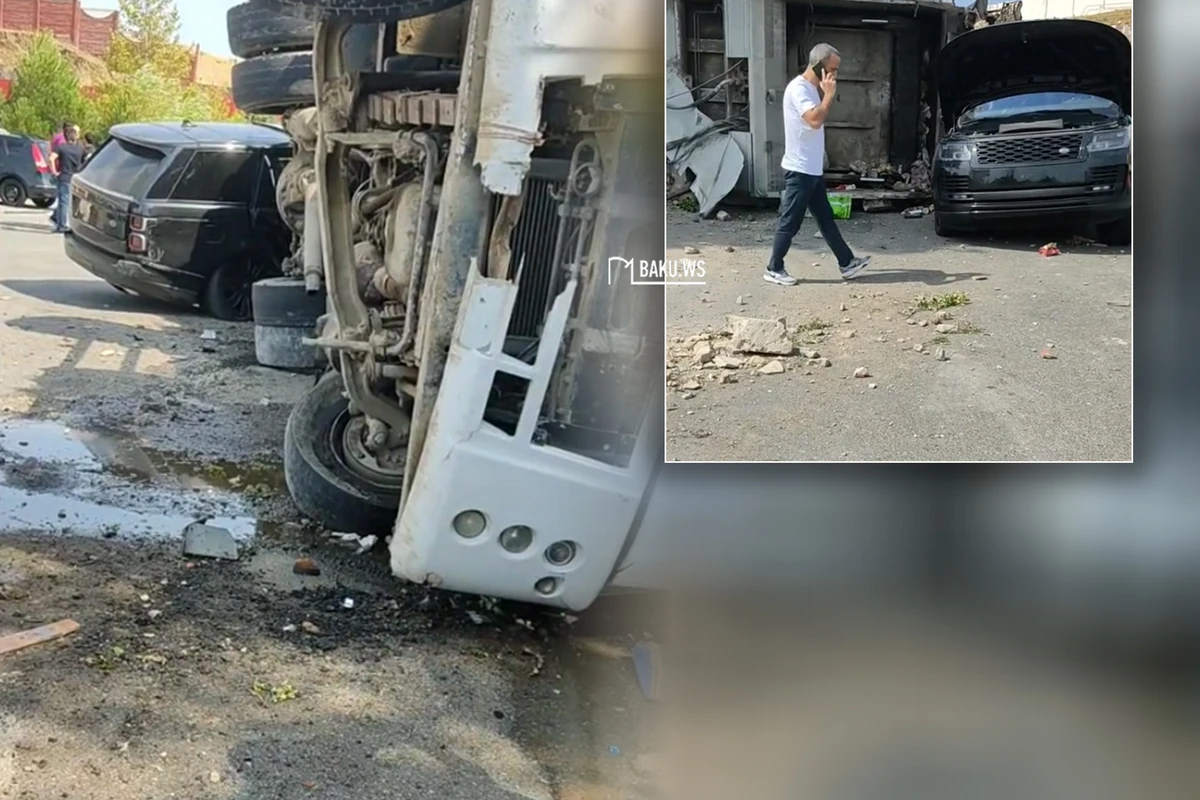 Yanacaqdoldurma məntəqəsində dəhşət - “Range Rover” zibil maşınına çırpıldı - VİDEO