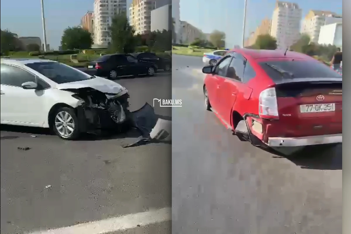 Paytaxtda iki maşın toqquşdu - VİDEO