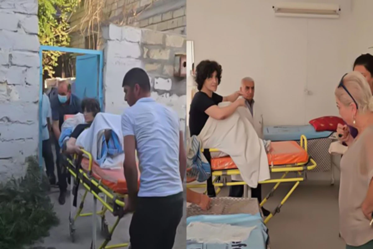 Həyat yoldaşı tərəfindən ayaqlarına şprislə tüpürcək vurulan Ruhiyyə Bakıya gətirildi - VİDEO