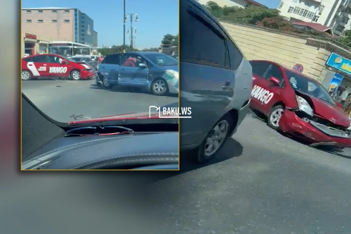Bakıda QƏZA - İki Prius bir-birinə çırpıldı - VİDEO