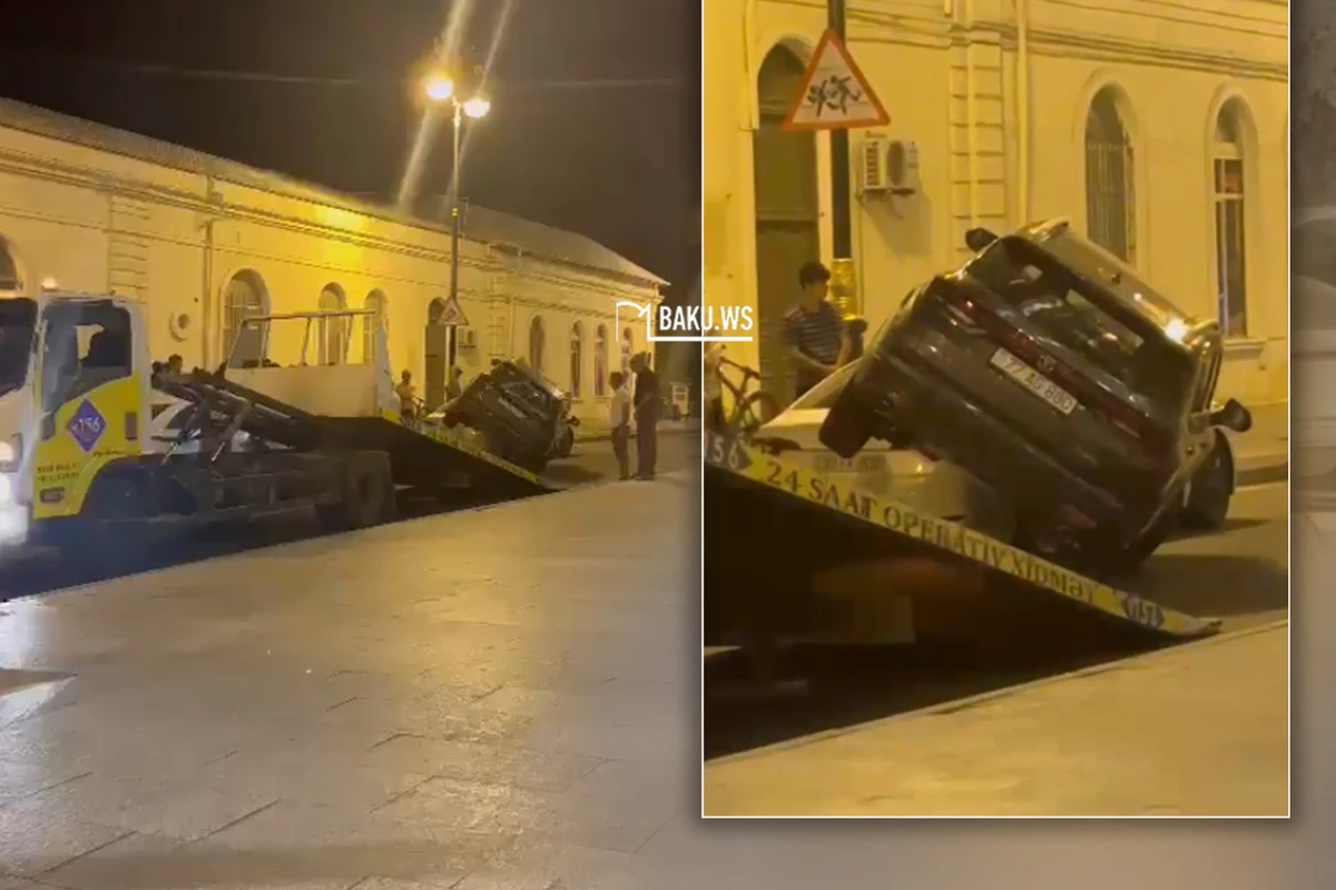 Bakıda ağır qəza: Changan digər avtomobilin üstünə çıxdı - VİDEO