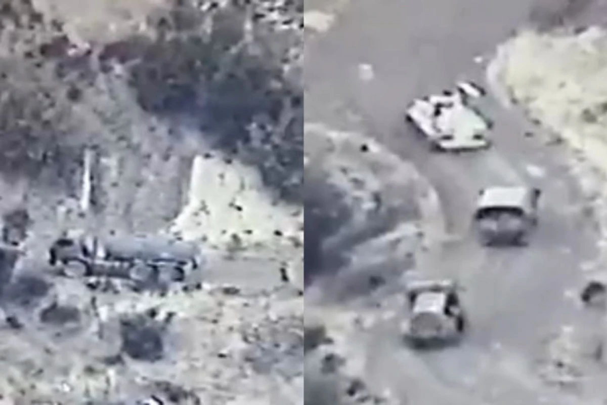 Армяне продолжают незаконные военные перевозки в Карабахе в сопровождении РМК - ВИДЕО