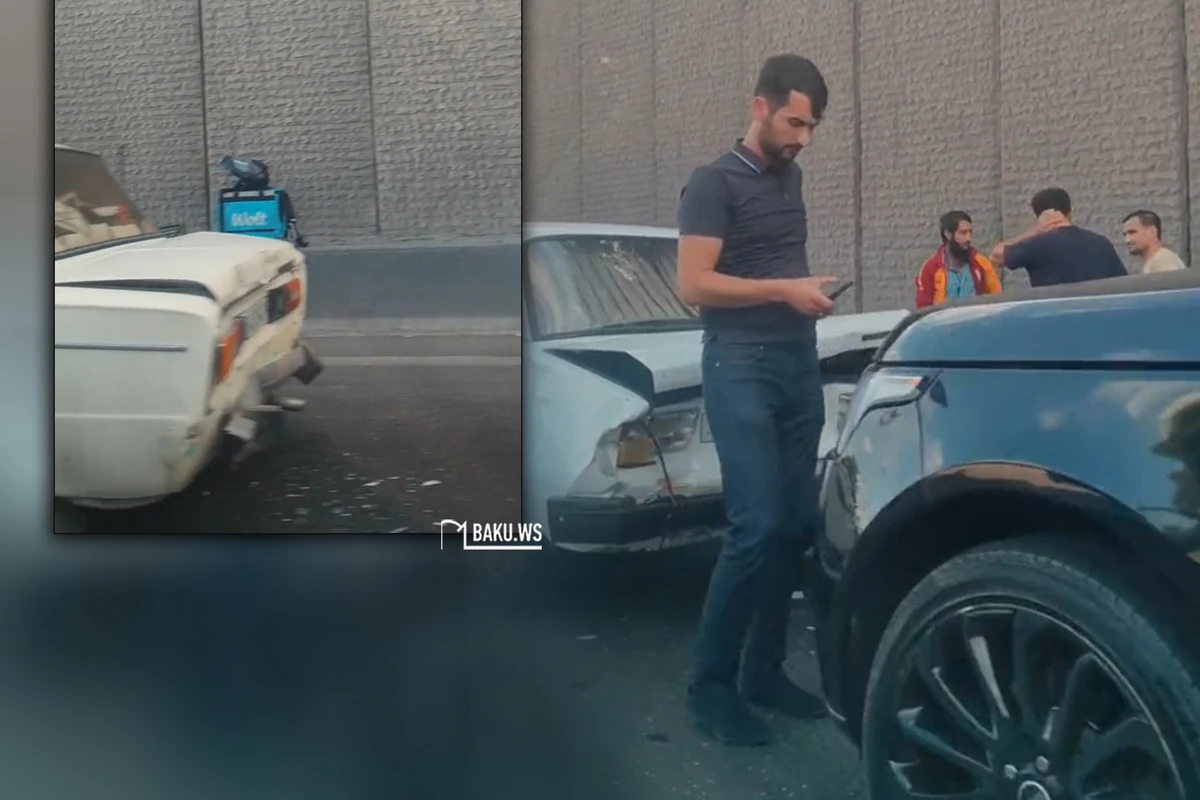 Bakıda Range Roverin iştirakı ilə zəncirvari qəza olub - VİDEO