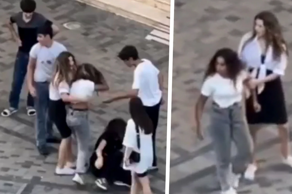 Bakının mərkəzi küçəsində əlbəyaxa olan qızlarla bağlı nazirlik araşdırmalara başladı - YENİLƏNİB + VİDEO