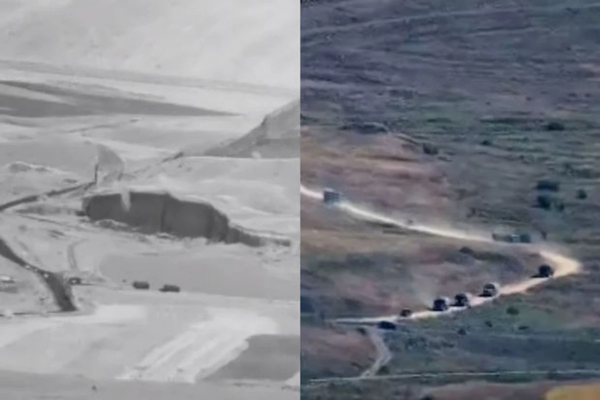 Təxribata hazırlaşan Ermənistan “fəaliyyəti”ni davam etdirir: Sərhədə doğru irəliləyən hərbi karvan - VİDEO