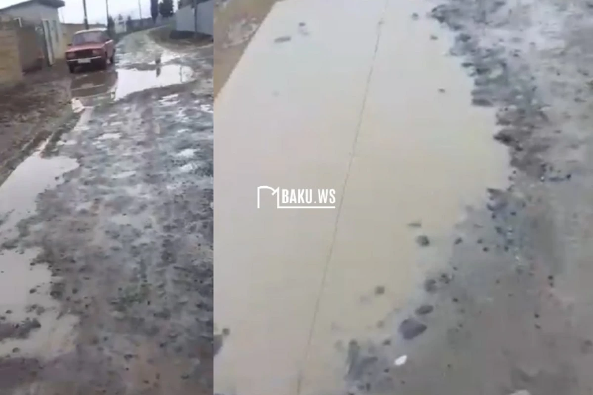 Bu kəndin məktəbə gedən yeganə yolu var, o da bərbad vəziyyətdədir - VİDEO