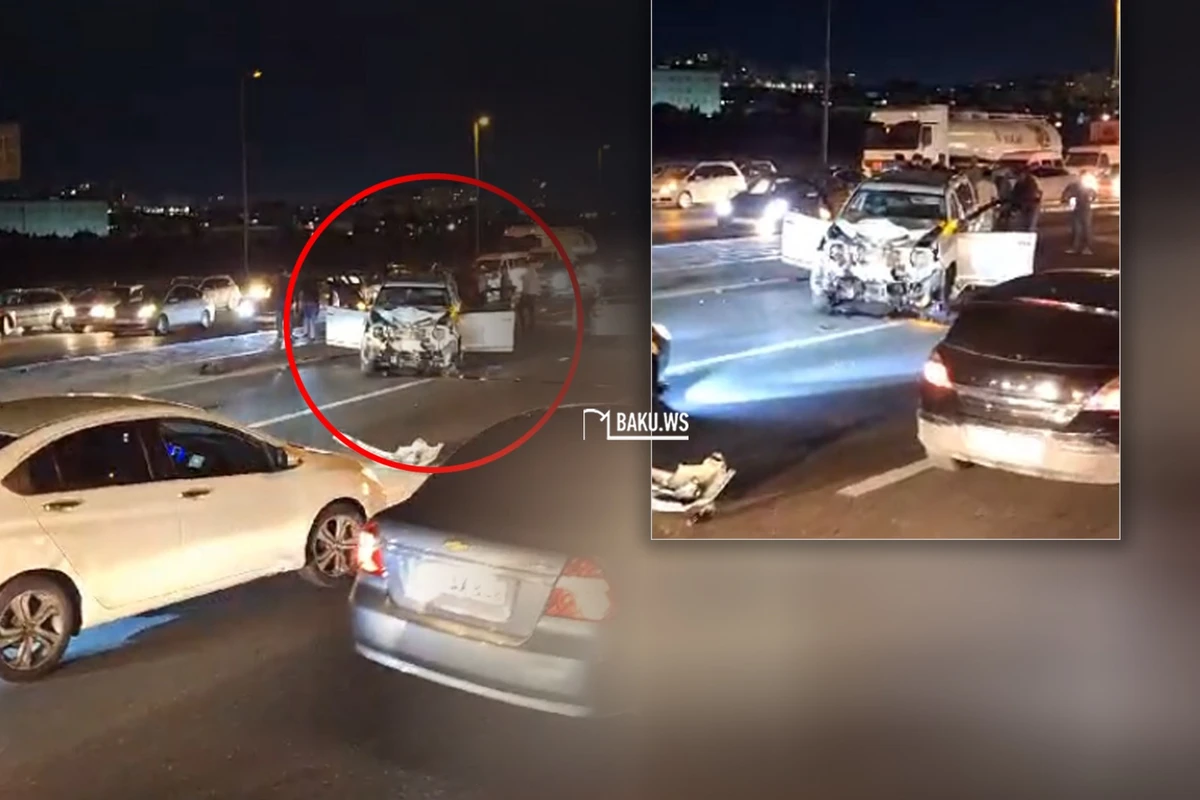 Aeroport yolunda ağır qəza, maşın əks yola çıxdı  - VİDEO