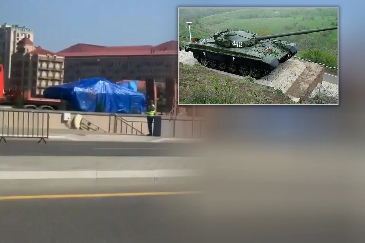 Albert Aqarunovun vurduğu tank 30 il sonra Qənimətlər Parkına gətirilib - VİDEO