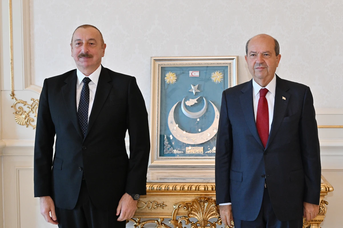 Prezident İlham Əliyev Şimali Kiprin Prezidentini qəbul edib - FOTO