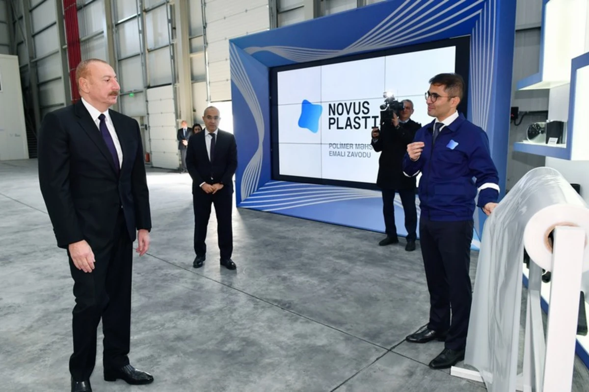 Prezident Sumqayıtda “Novus Plastica” MMC-nin Polimer qatqıları istehsalı müəssisəsinin açılışını edib