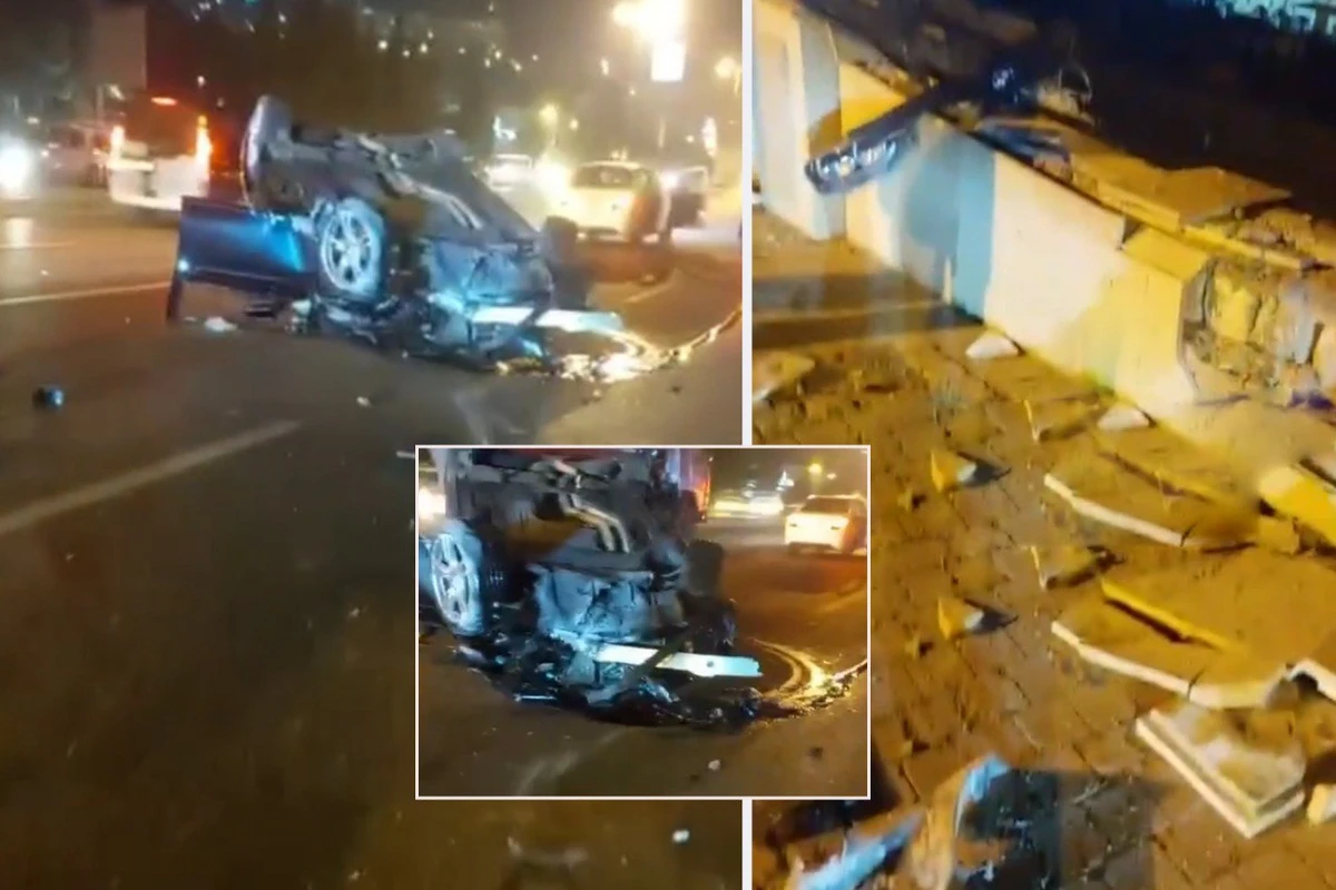 Bakıda avtoyuma məntəqəsinin işçisi BMW-ni aşırdı - VİDEO