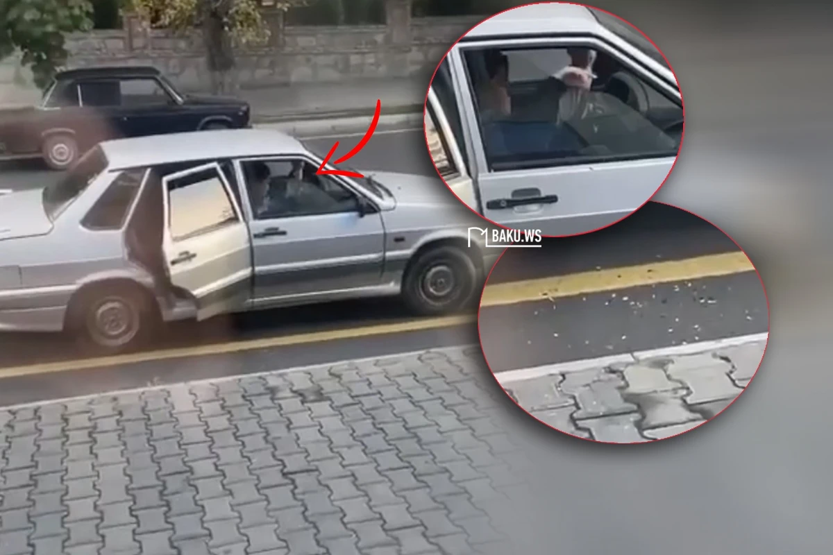 Bakıda avtomobildə tum çırtlayıb yerə atdılar - VİDEO