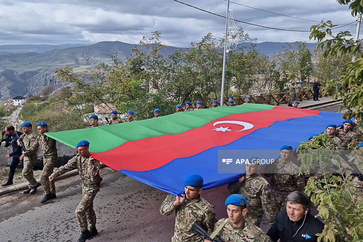 Laçın şəhərində Zəfər Günü ilə bağlı yürüş keçirilib - FOTO