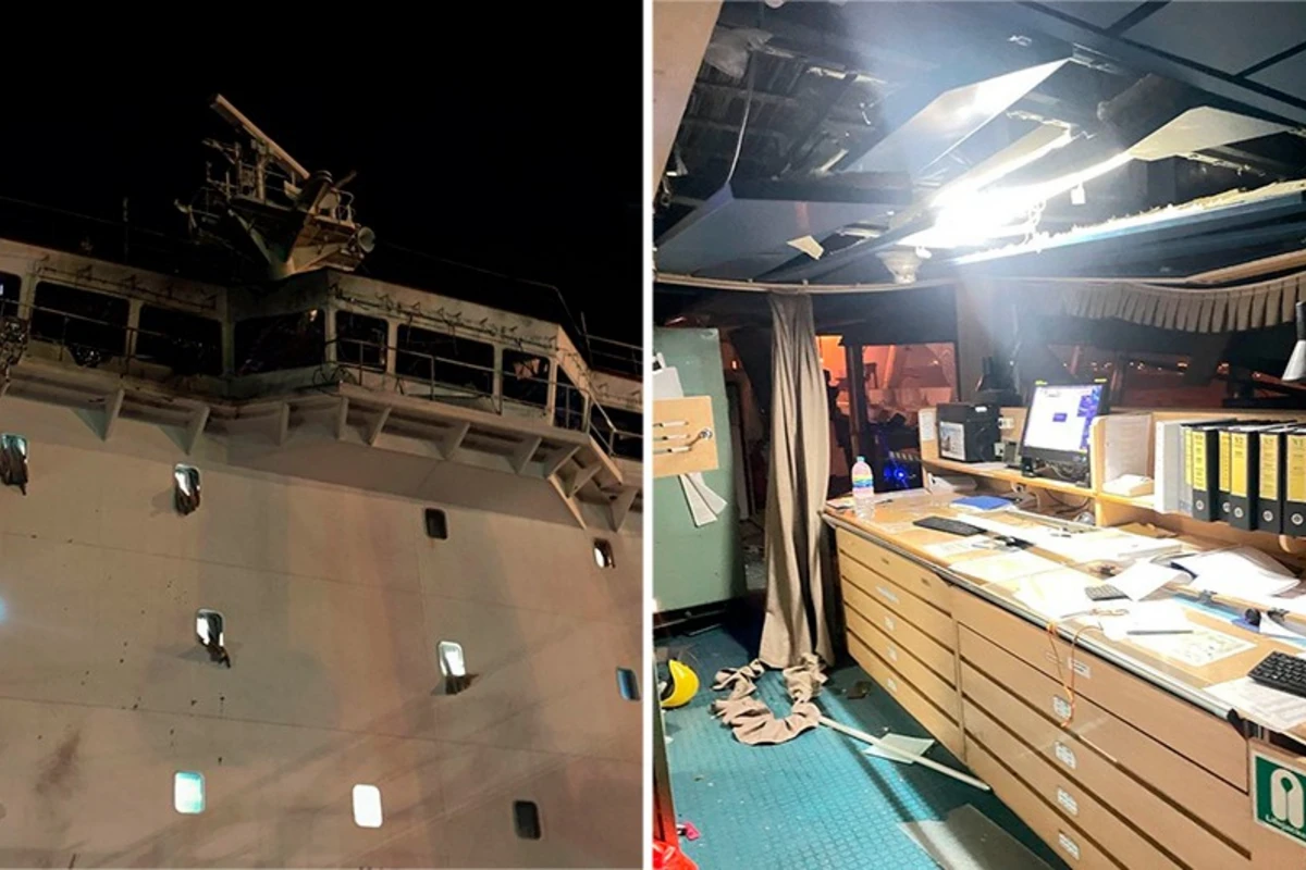 Rusiya Odessanın limanında Liberiyanın gəmisini atəşə tutub - FOTO