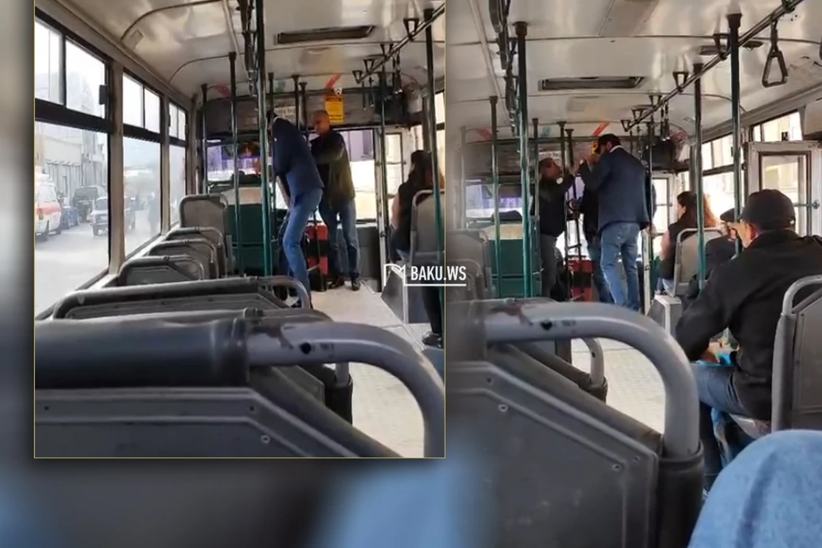 Bakıda avtobus sürücüsü ilə vətəndaş arasında DAVA - VİDEO