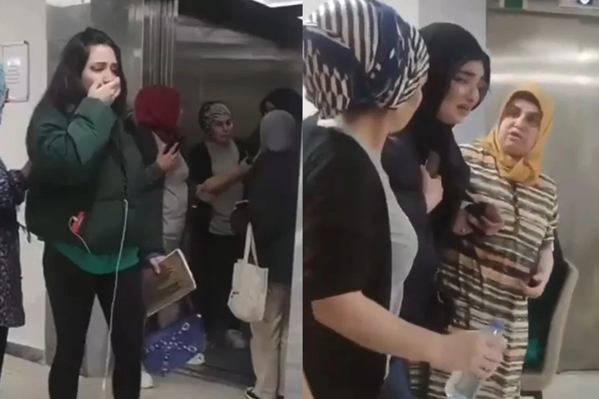 Ankarada qızlar yataqxanasında lift qırıldı - VİDEO