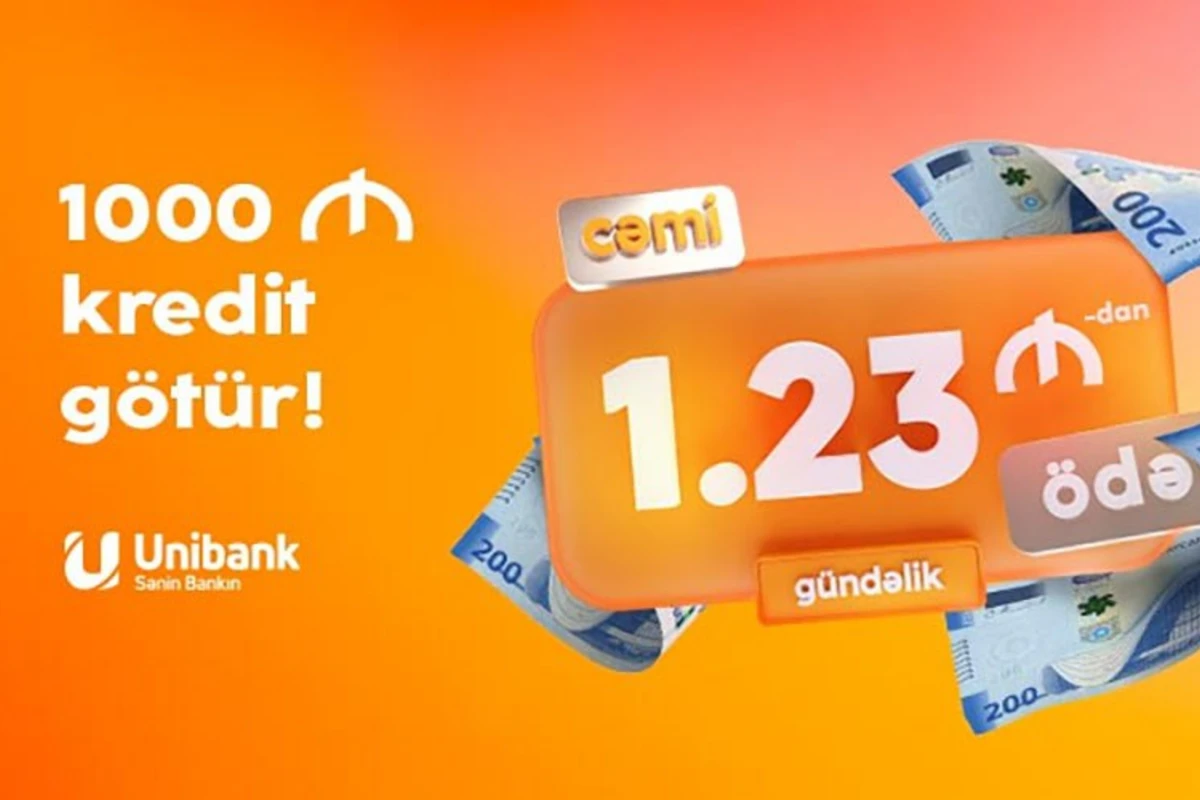 Unibankdan ödənişi günlük cəmi 1.23 AZN-dən başlayan kredit götürün!