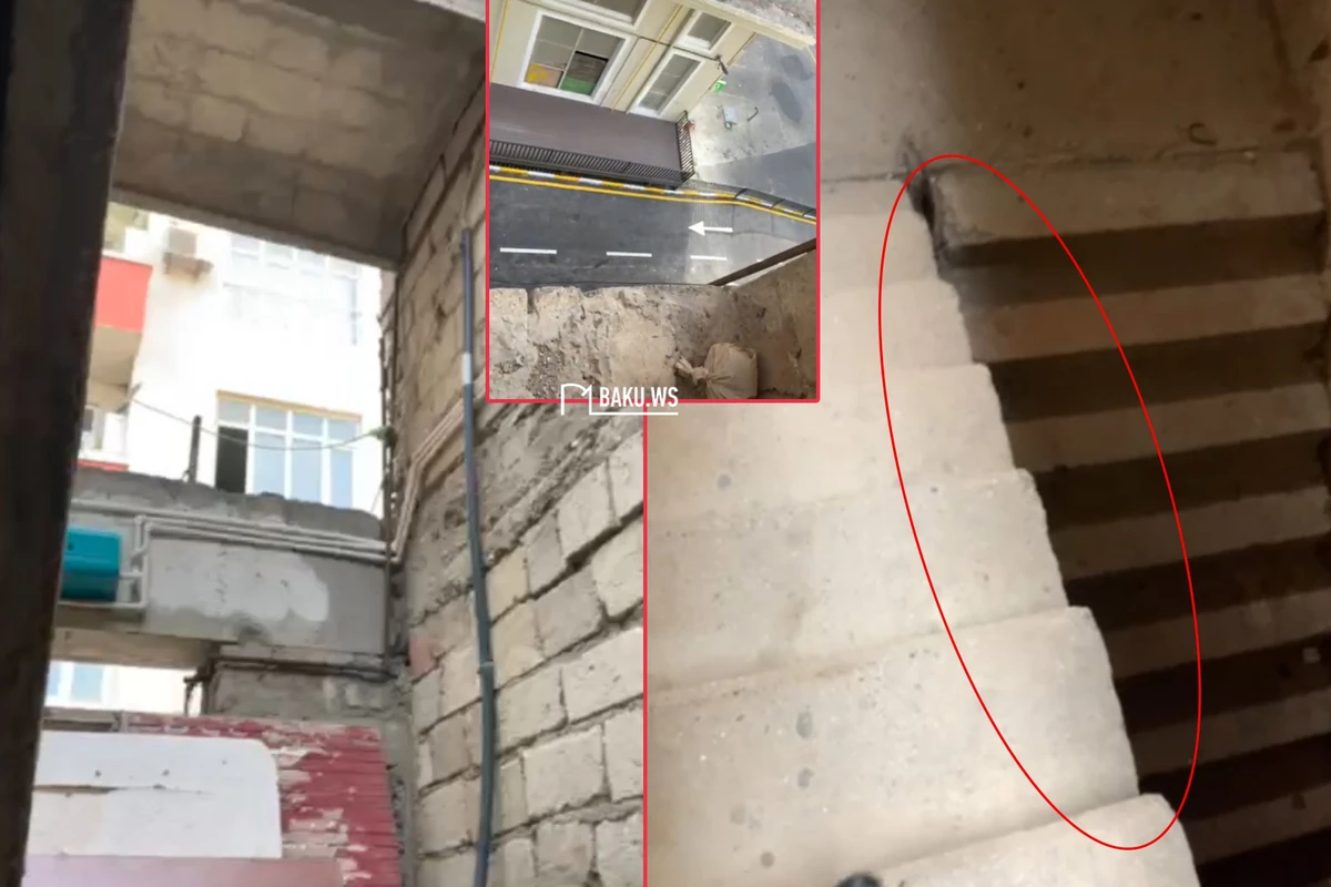 Tən ortasında ağac olan yeni yolun çəkildiyi ərazidə daha bir problem - VİDEO