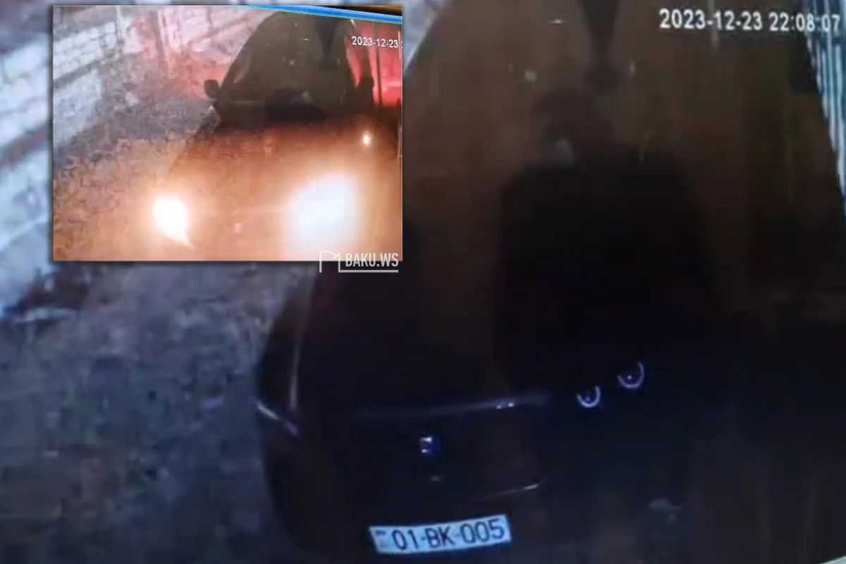 Tikintidən 250 kq-lıq dəmir çən avtomobilin üzərinə aşdı - FOTO/VİDEO