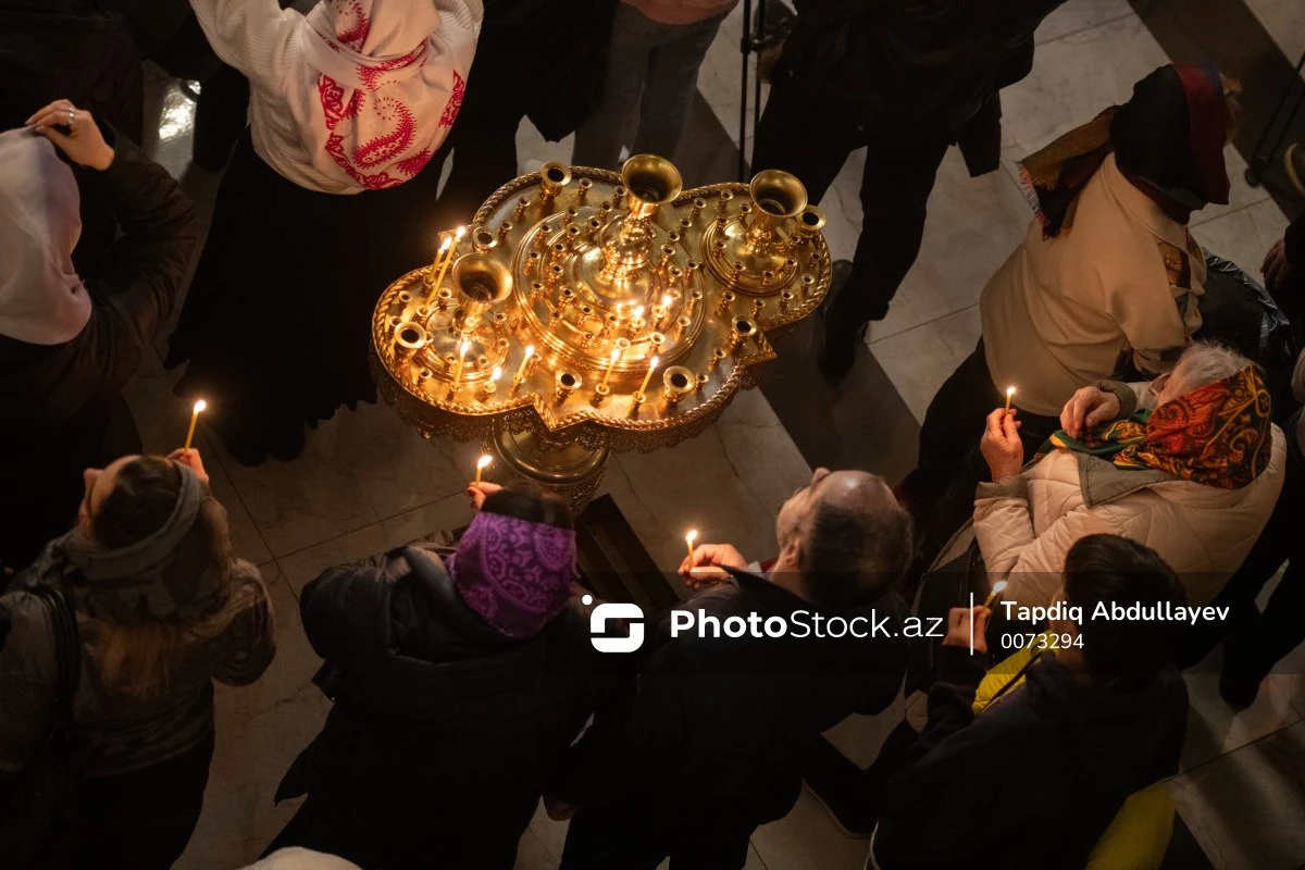 Pravoslavlar Bakıda Milad bayramını qeyd ediblər - FOTO