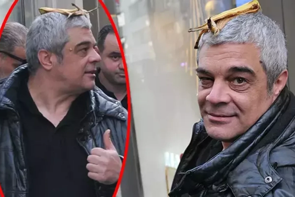 Məşhur aktyordan diqqət çəkən ETİRAZ: Başında banan qabığı gəzdirdi