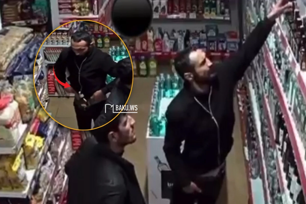 Bakıda marketdən 170 manatlıq spirtli içki oğurlayanlar kameralara düşdü - ANBAAN VİDEO Bakıda marketdən 170 manatlıq spirtli içki oğurlayanlar kameralara düşdü - ANBAAN VİDEO